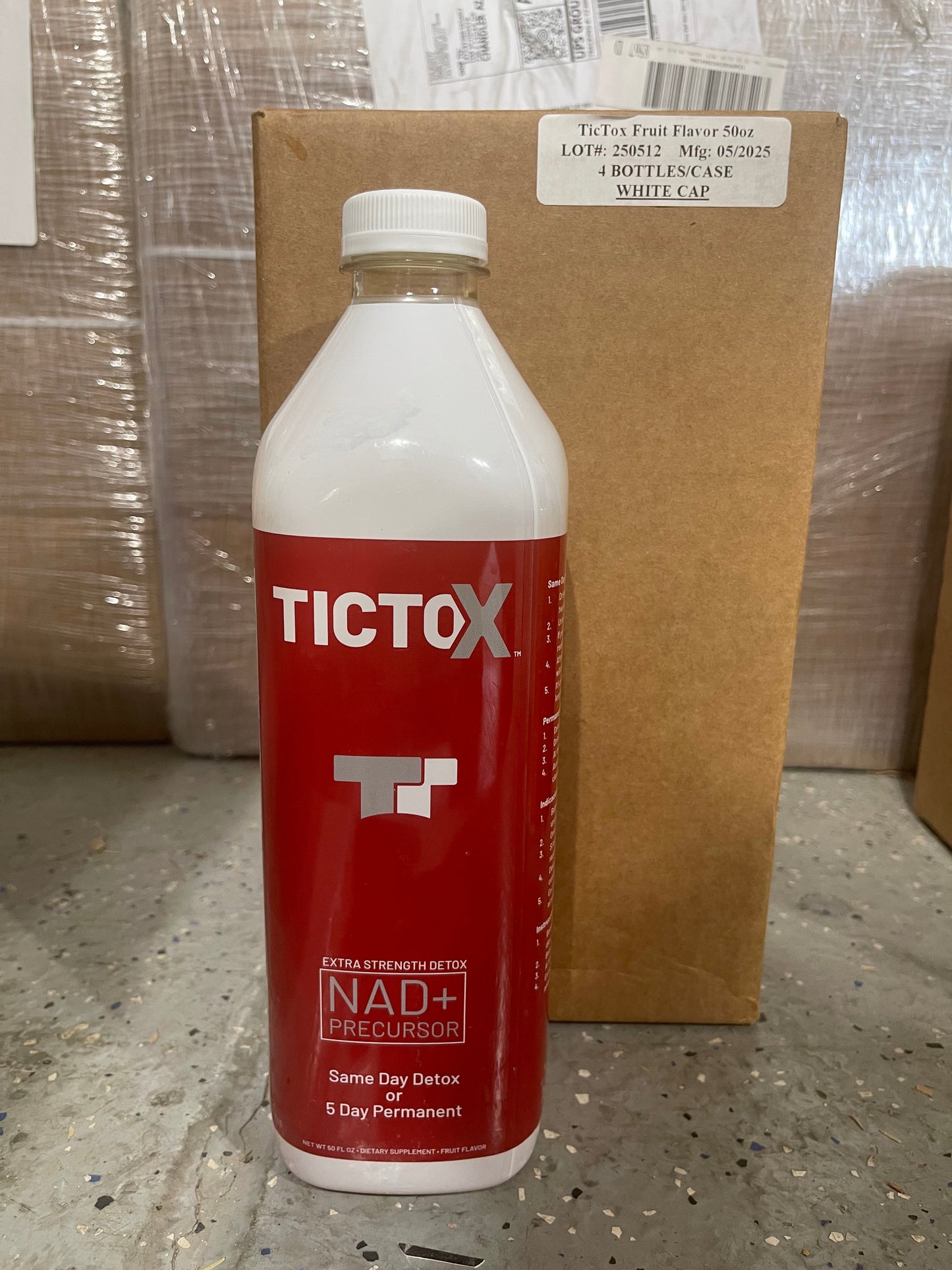 50oz liquid. 4 bottles cases