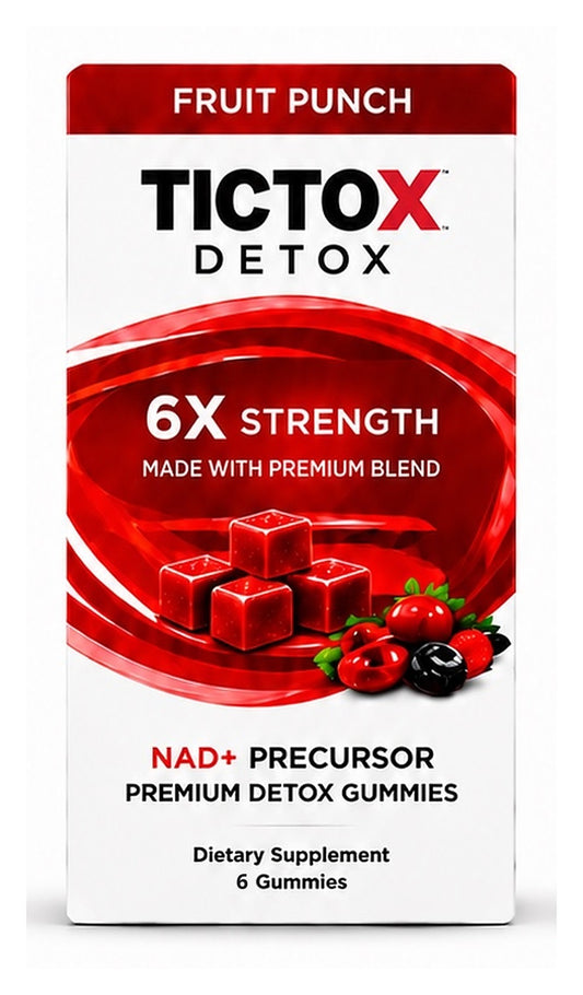 Tictox Detox Gummies, Fruit Punch, 6 gummies box